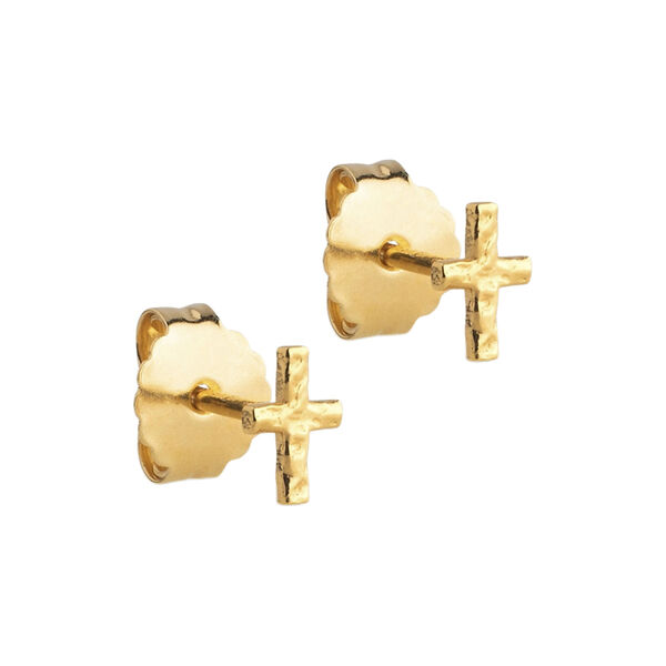 Protective Cross Studs, gold plated, ENAMEL Copenhagen