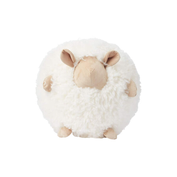 Cute Sheep Round Cushion &Oslash; 26 cm, white/beige, NATURES Collection