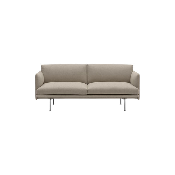 Outline Sofa 2-seater,  ecriture/polished aluminum, Muuto