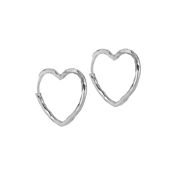 Organic&nbsp;Heart&nbsp;hoops, silver, ENAMEL Copenhagen
