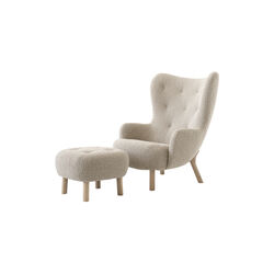 Petra VB3 Lounge Chair and ATD1 Pouf, Karakorum 003/oiled oak, &Tradition