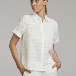 Lorraine Shirt, white check, Stenstr&ouml;ms