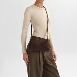 AvenyaMBG Cross. Bag Suede, dark brown, Markberg