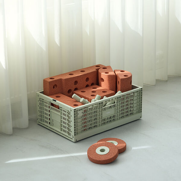 Förvaringslåda, dusty green, MODU