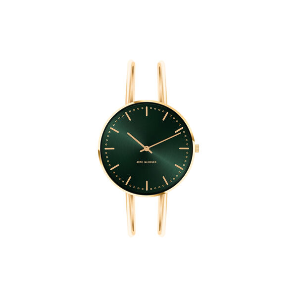 City Hall Evergreen Bangle armbandsur, green/gold/gold, Arne Jacobsen Watches