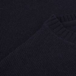 Pullover Knitted Crew Neck Carded Merino Wool, navy, Stenstr&ouml;ms