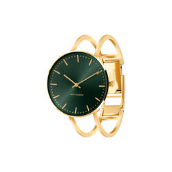 City Hall Evergreen Bangle armbandsur, green/gold/gold, Arne Jacobsen Watches