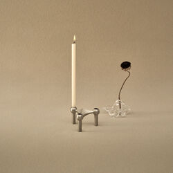 STOFF Nagel ljusstake, brushed chrome, STOFF Nagel