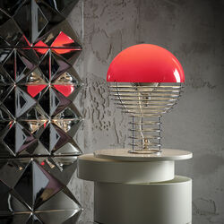 Wire Table Lamp, red, Verpan