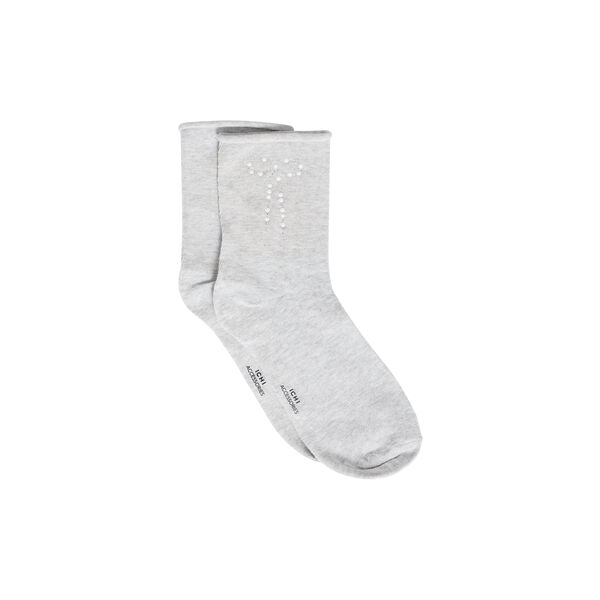 IABANITTA Socks, light grey melange, ICHI