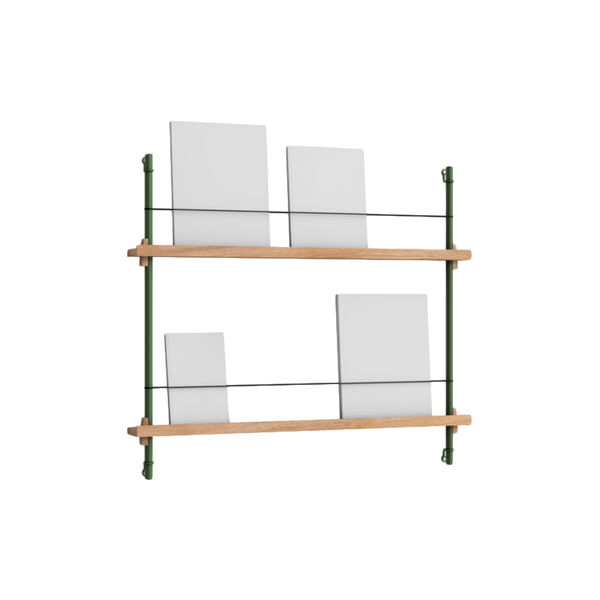 Magazine Shelving Small, oak/pine green, MOEBE
