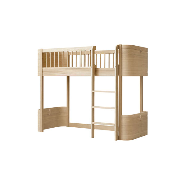 Wood Mini+ Low Loft Bed 68x162 cm, oak, Oliver Furniture