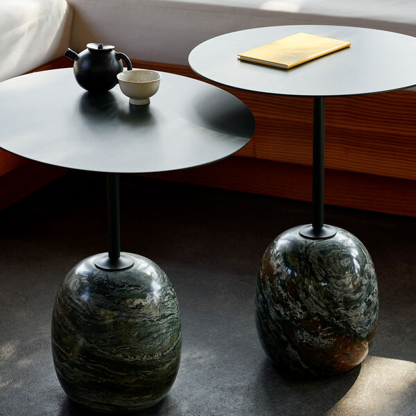 Lato LN9 sidobord, Verde Alpi marble/deep green, &Tradition