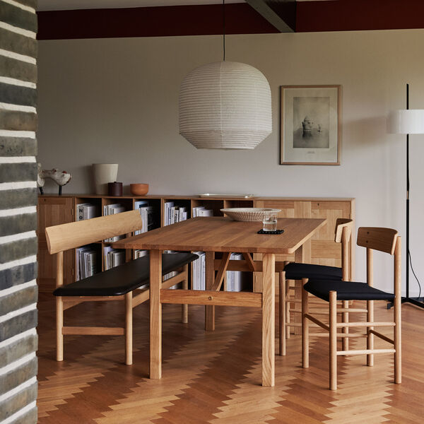J39 Mogensen Chair with Seat Upholstery, oiled oak/black canvas, Fredericia Furniture