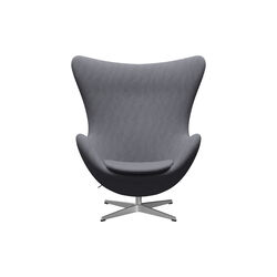 Ägget™ 3316 Loungestol, Christianshavn 1171 light grey/satin brushed aluminium, Fritz Hansen