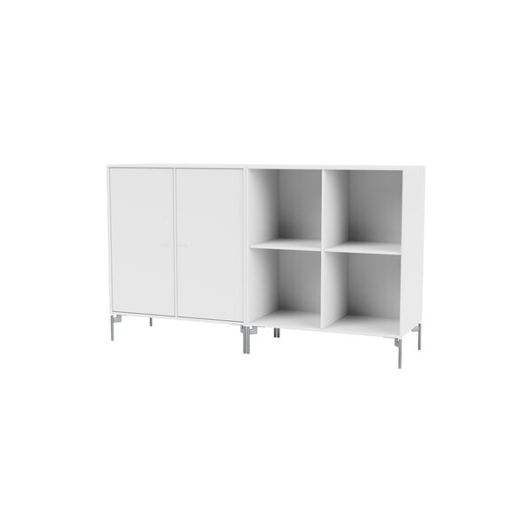 PAIR Classic Sideboard with Chrome Legs, 38 snow, Montana Furniture