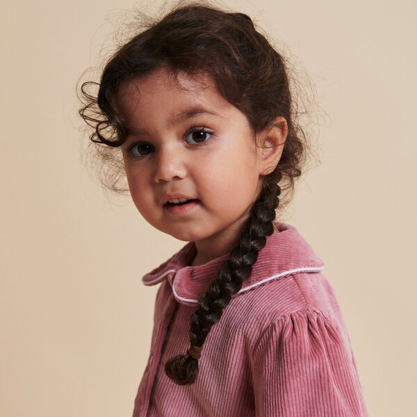 Corduroy Blouse w. Embroidery, rose comb., Copenhagen Colors Organics