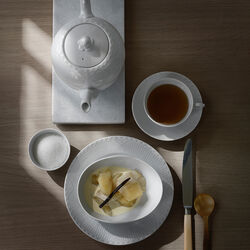 White Fluted Half Lace kopp och fat, 20 cl, Royal Copenhagen