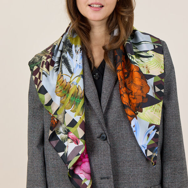 DECOUPAGE scarf, light blue, Bella Ballou