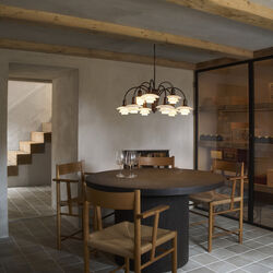 PH 1/1 Chandelier Centenary Edition 9-Armed, aged brass/dusty terracotta, Louis Poulsen