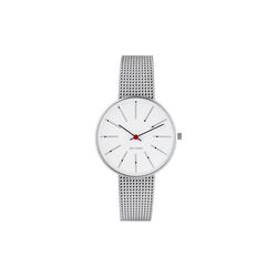 Bankers armbandsur, white/steel/matt steel Bankers armbandsur, white/steel/matt steel, Arne Jacobsen Watches