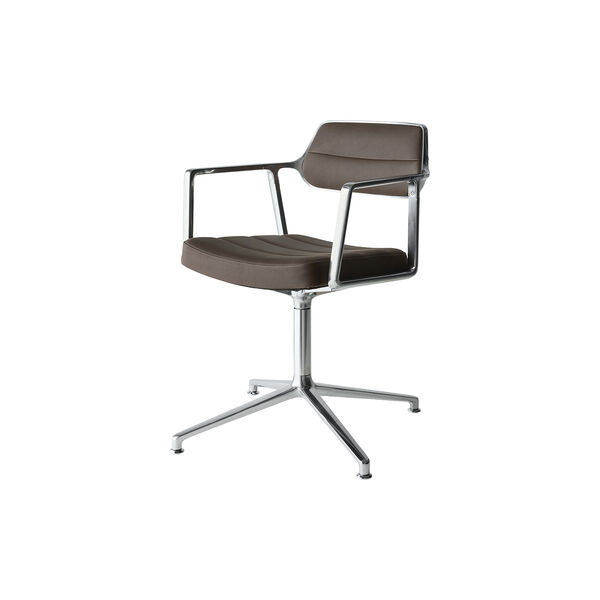 Vipp453 Swivel Chair with Castors, Havanna/aluminium, Vipp