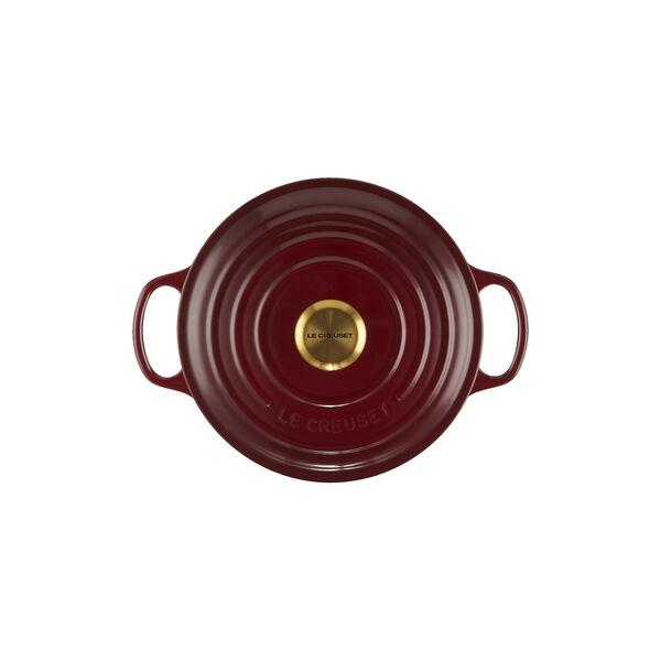 Signature gjutj&auml;rn rund gryta &Oslash; 24 cm, garnet, Le Creuset