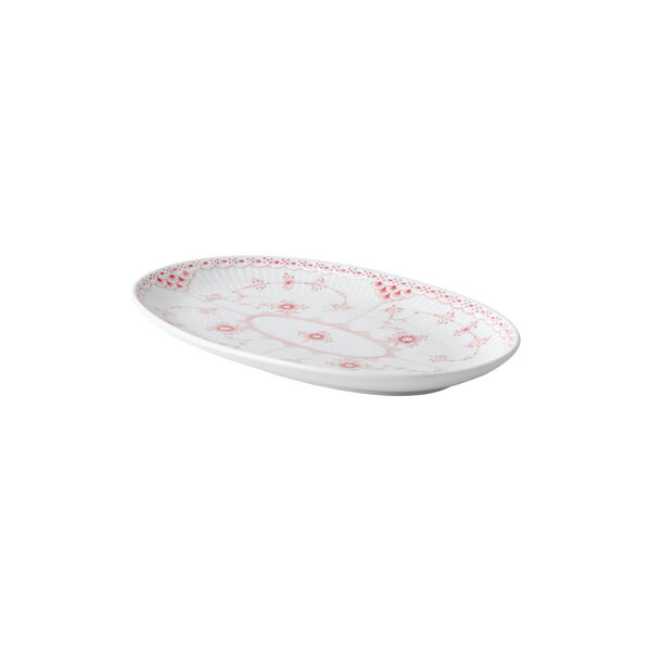 Coral Fluted Half Lace Oval Assiette 23,5 cm Coral Fluted Half Lace Oval Assiette 23,5 cm, Royal Copenhagen