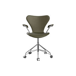 Series 7&trade; 3117 Fully Upholstered Office Chair, Essential moss green, Fritz Hansen