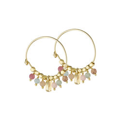 Hoop Earring With gemstones, gold-plated/multi, Pure by Nat