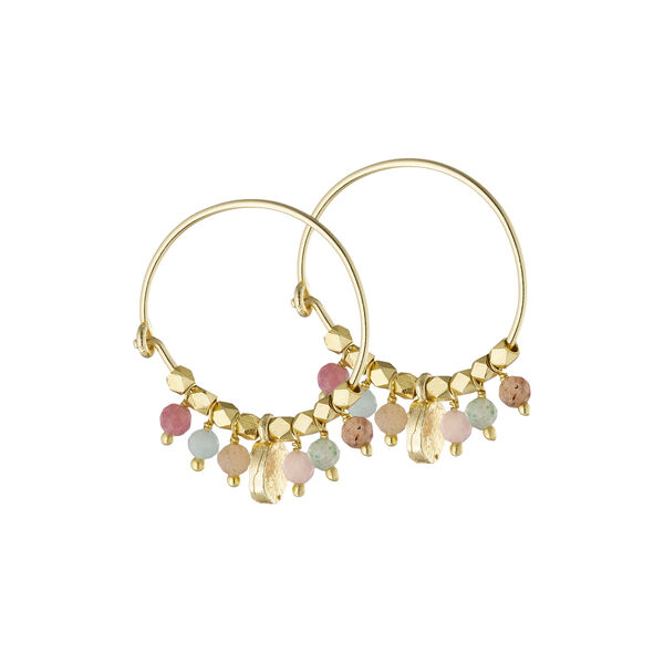 Hoop Earring With gemstones, gold-plated/multi, Pure by Nat