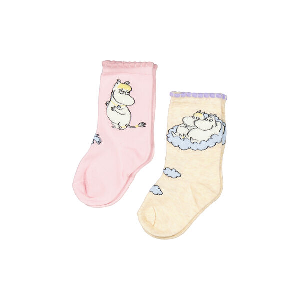 Scallop 2-pack Socks, lavender moomin, MarMar Copenhagen