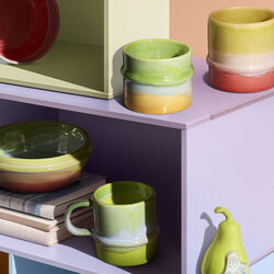 Poppery mugg, apple green/mint/yellow, Kähler