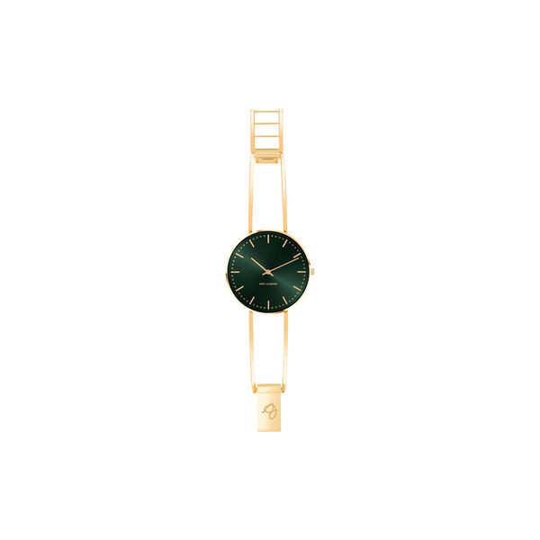 City Hall Evergreen Bangle armbandsur, green/gold/gold, Arne Jacobsen Watches
