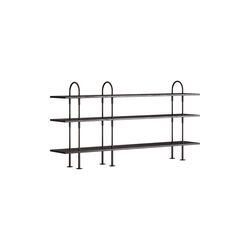 Keen Shelving, black brass/ash veneer, GUBI