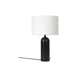 Gravity bordslampa, svart marmor/vit, GUBI