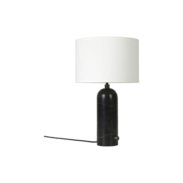 Gravity bordslampa, svart marmor/vit, GUBI