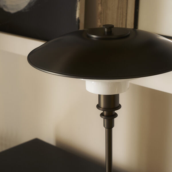 PH 3/2 bordslampa, aged brass/opal glass, Louis Poulsen
