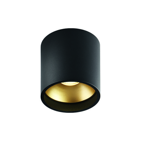 SOLO 1 ROUND taklampa, svart/guld, LIGHT-POINT