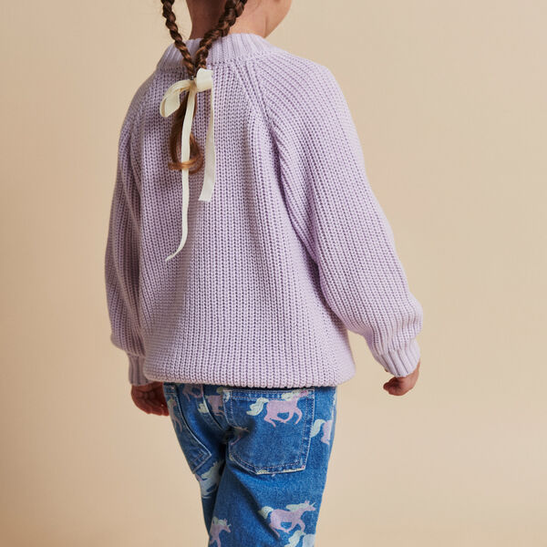 Knitted Classic Rib Blouse, lavender, Copenhagen Colors Organics