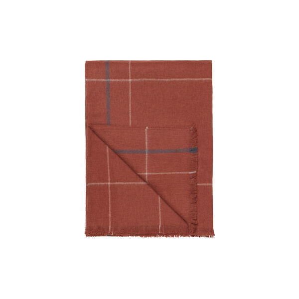 Square pl&auml;d, rusty red, ELVANG
