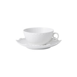 White Fluted Full Lace Kopp med fat, Royal Copenhagen