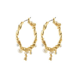 ANA Pearl & Crystal Hoops, gold-plated ANA Pearl & Crystal Hoops, gold-plated, Pilgrim