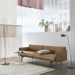 Outline Sofa 3-seater, refine leather cognac/black, Muuto
