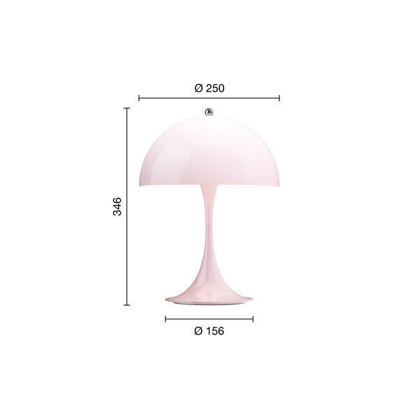 Panthella 250 Portable Table Lamp, opal pale rose, Louis Poulsen