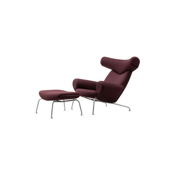 Wegner Ox Chair | Indian Red | F&aring;t&ouml;lj + Ottoman, Fredericia Furniture