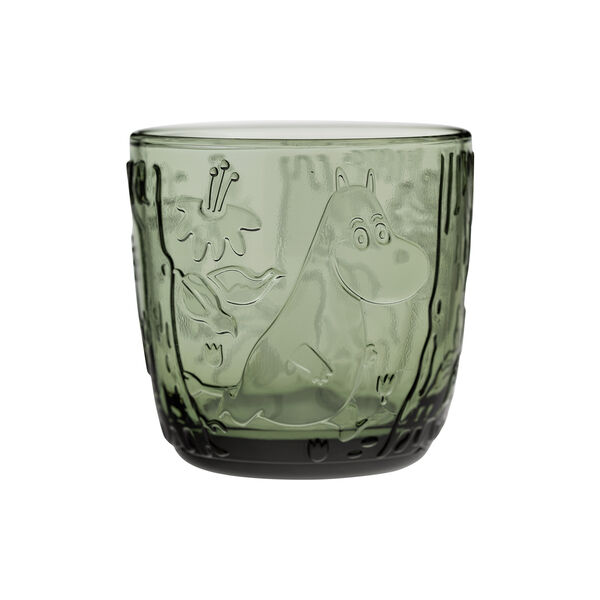Mumin glas 28 cl 2 st., pine green, Moomin Arabia