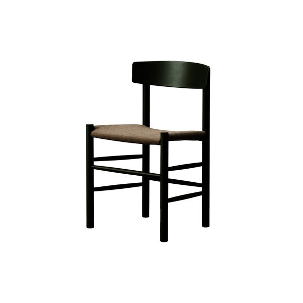 J39 Mogensen Chair with Seat Upholstery, khaki green/natural canvas, Fredericia Furniture