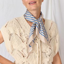 GRAPHIC&nbsp;STRIPES Scarf, cream/blue, Bella Ballou