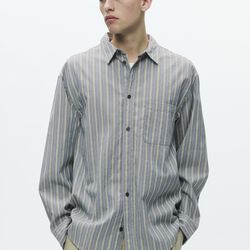 WWCarter Shirt, vintage blue stripe, Wood Wood